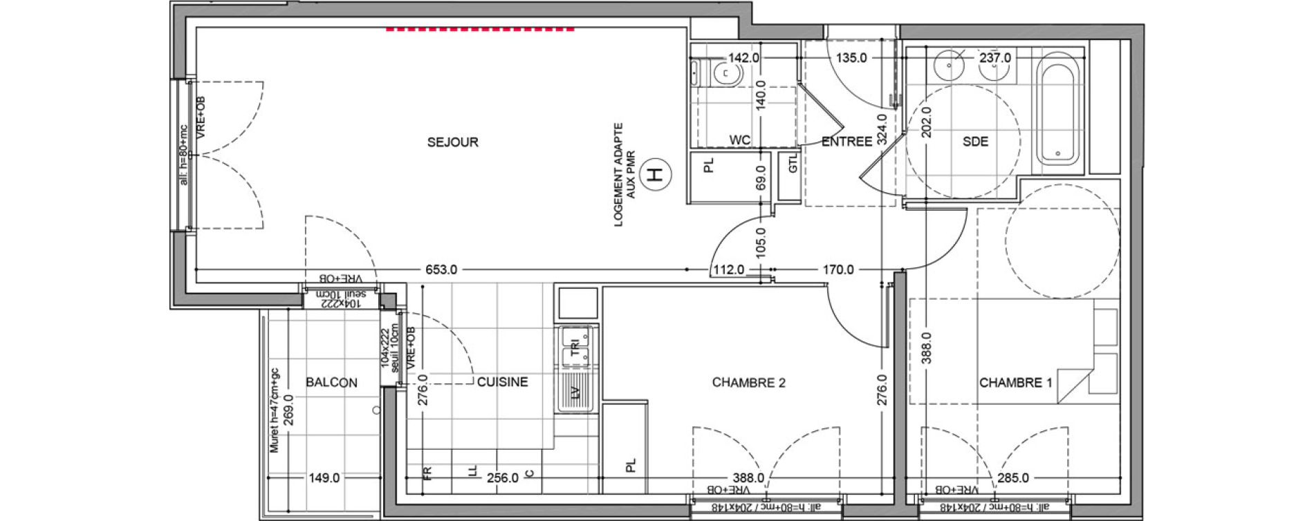 Appartement T3 de 64,30 m2 &agrave; Rueil-Malmaison L'arsenal