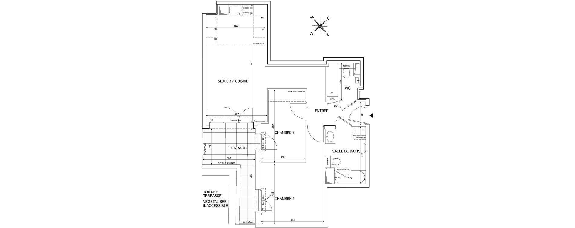 Appartement T3 de 61,25 m2 &agrave; Rueil-Malmaison Le mont-val&eacute;rien