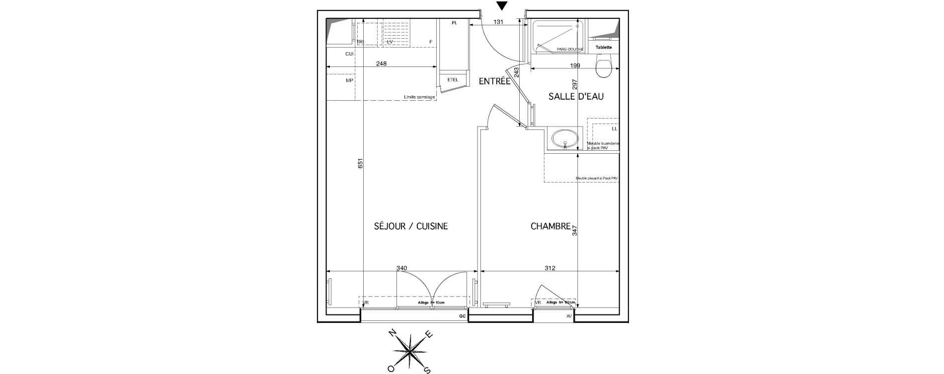 Appartement T2 de 40,80 m2 &agrave; Rueil-Malmaison Le mont-val&eacute;rien