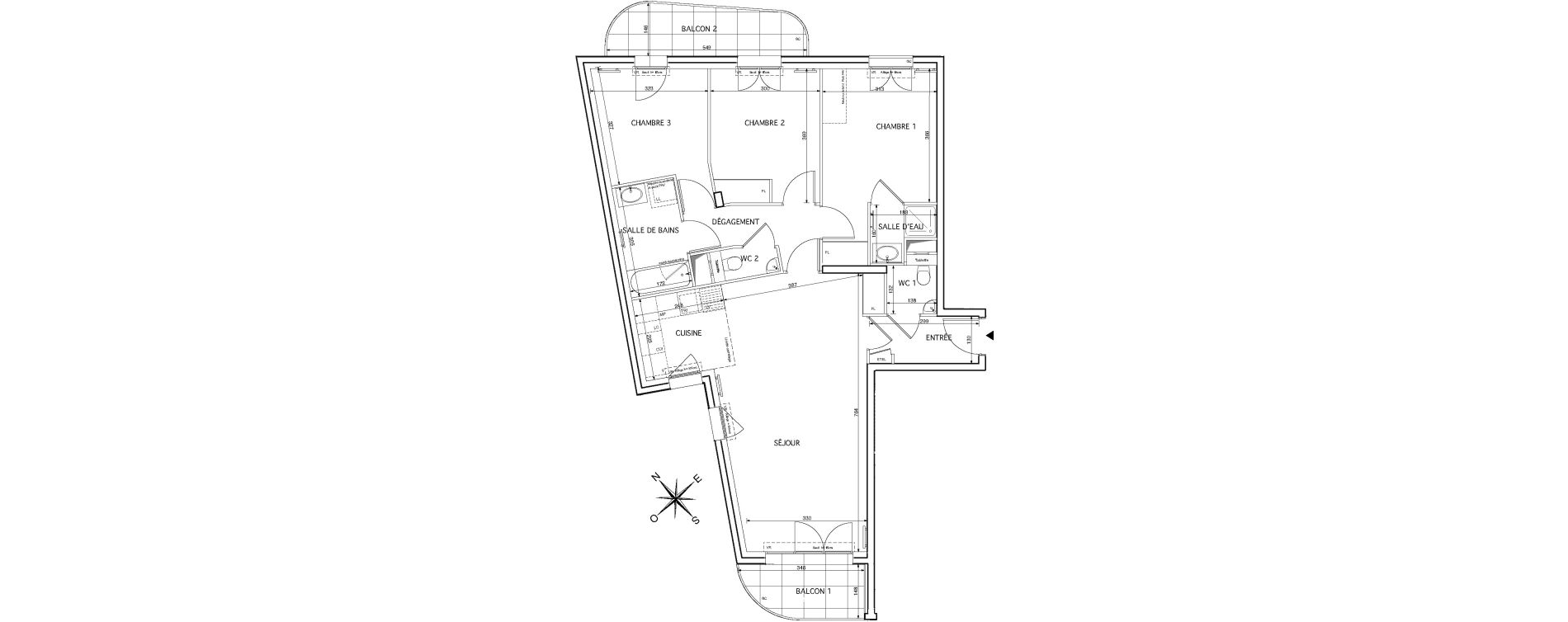 Appartement T4 de 88,09 m2 &agrave; Rueil-Malmaison Le mont-val&eacute;rien