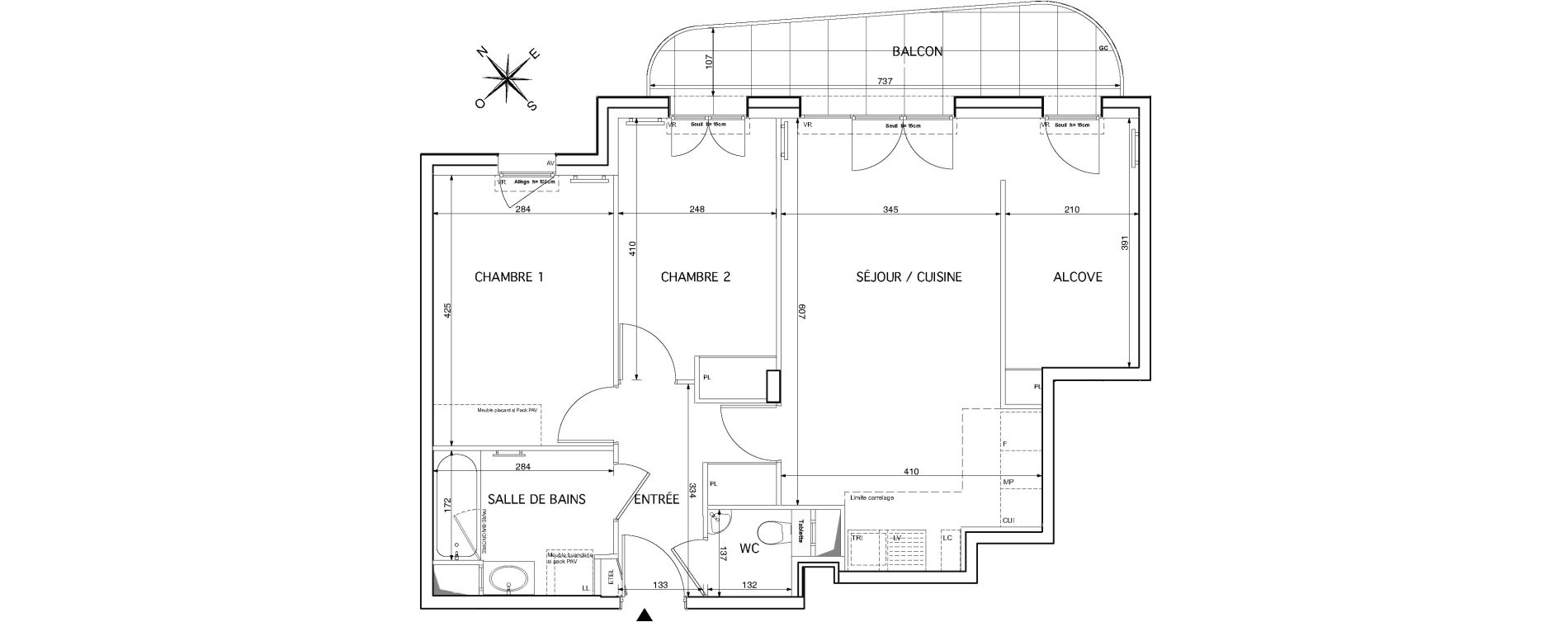 Appartement T3 de 69,17 m2 &agrave; Rueil-Malmaison Le mont-val&eacute;rien