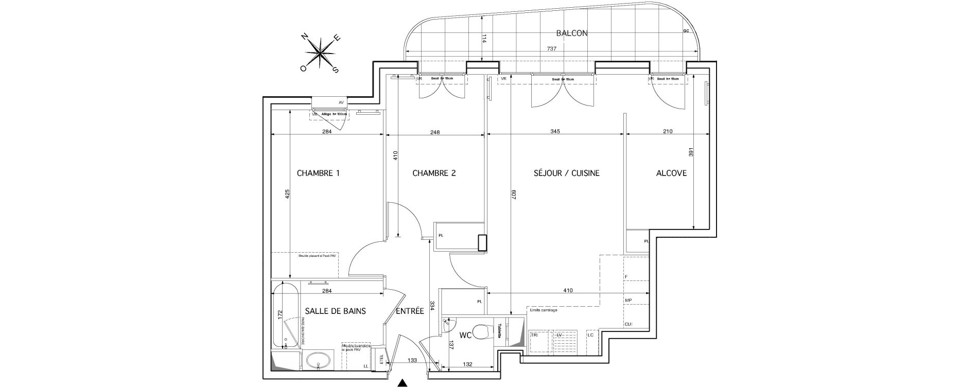 Appartement T3 de 69,20 m2 &agrave; Rueil-Malmaison Le mont-val&eacute;rien