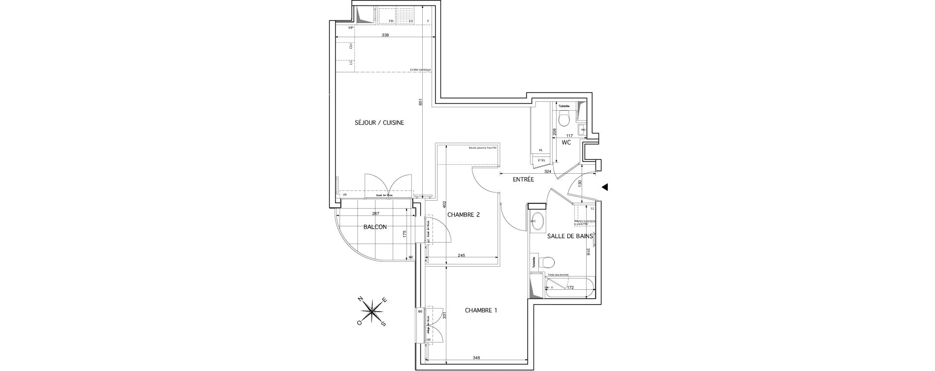Appartement T3 de 61,26 m2 &agrave; Rueil-Malmaison Le mont-val&eacute;rien