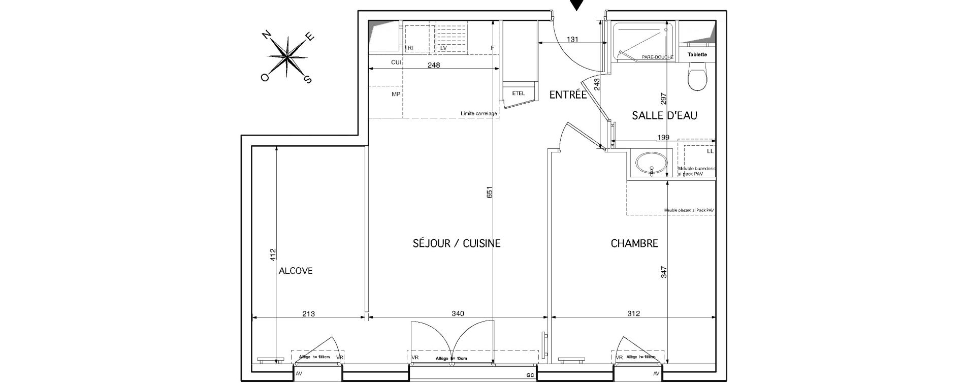 Appartement T2 de 49,72 m2 &agrave; Rueil-Malmaison Le mont-val&eacute;rien