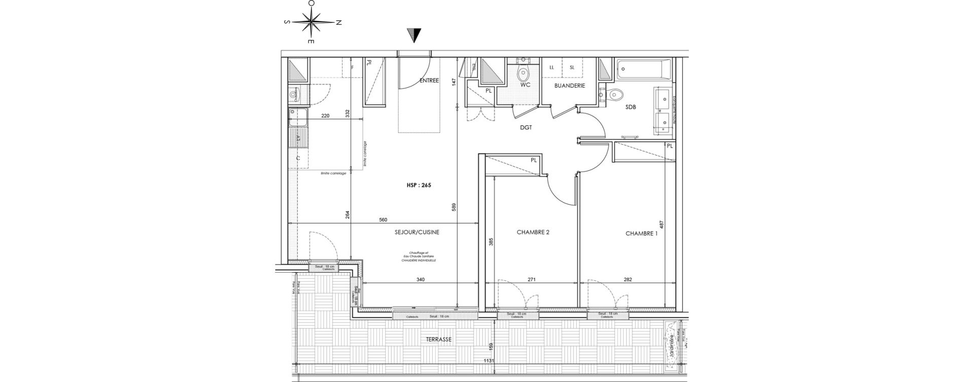 Appartement T3 de 76,30 m2 &agrave; Saint-Cloud Centre