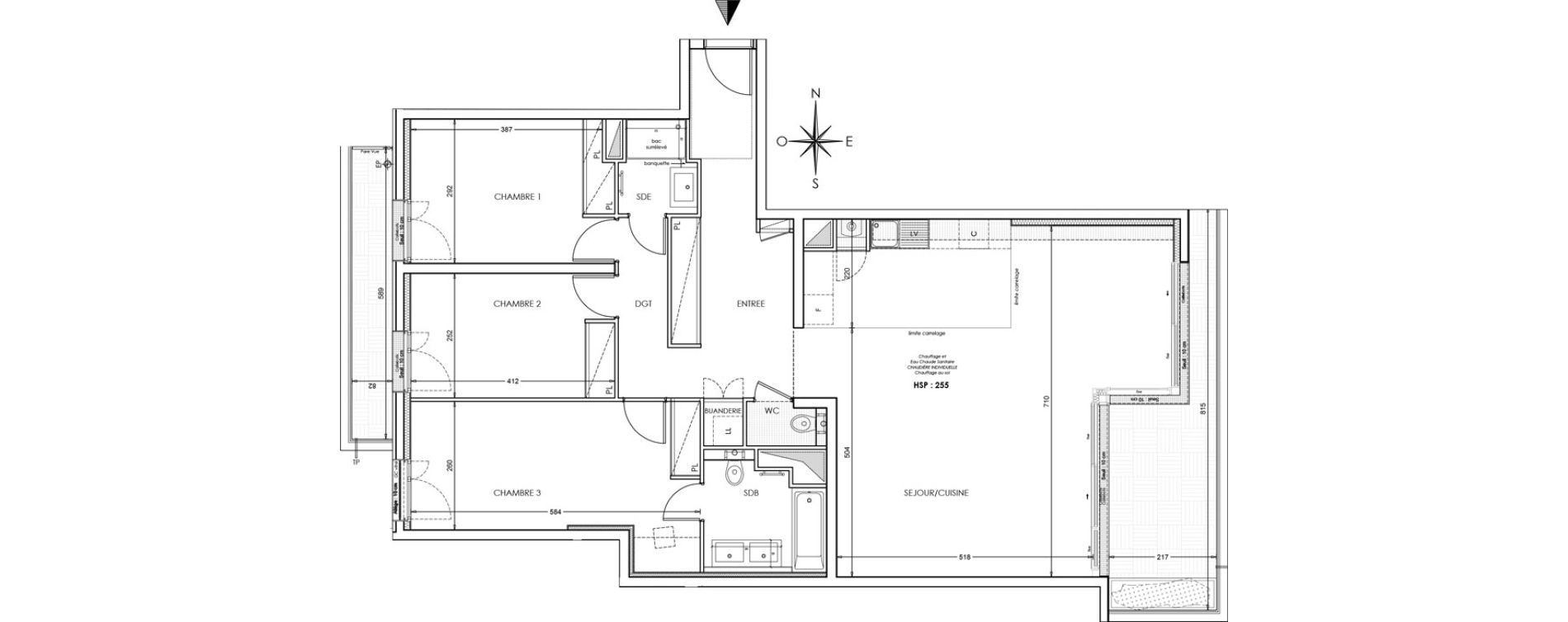 Appartement T4 de 109,95 m2 &agrave; Saint-Cloud Centre