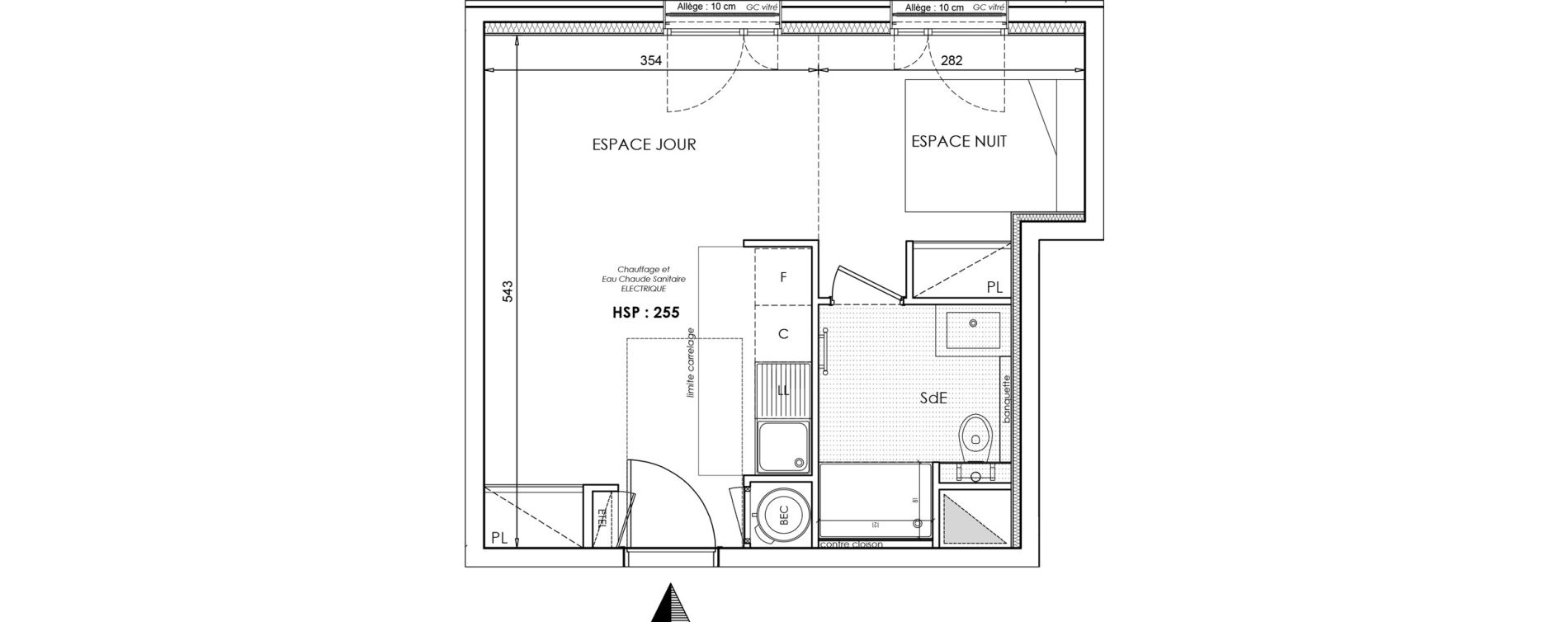 Appartement T1 de 30,25 m2 &agrave; Saint-Cloud Centre