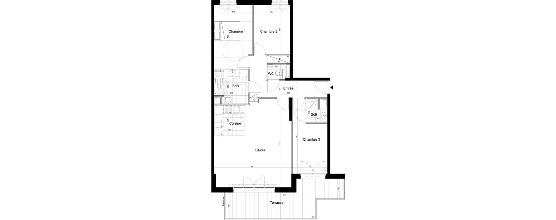 Appartement T4 de 87,72 m2 &agrave; Saint-Cloud Pasteur