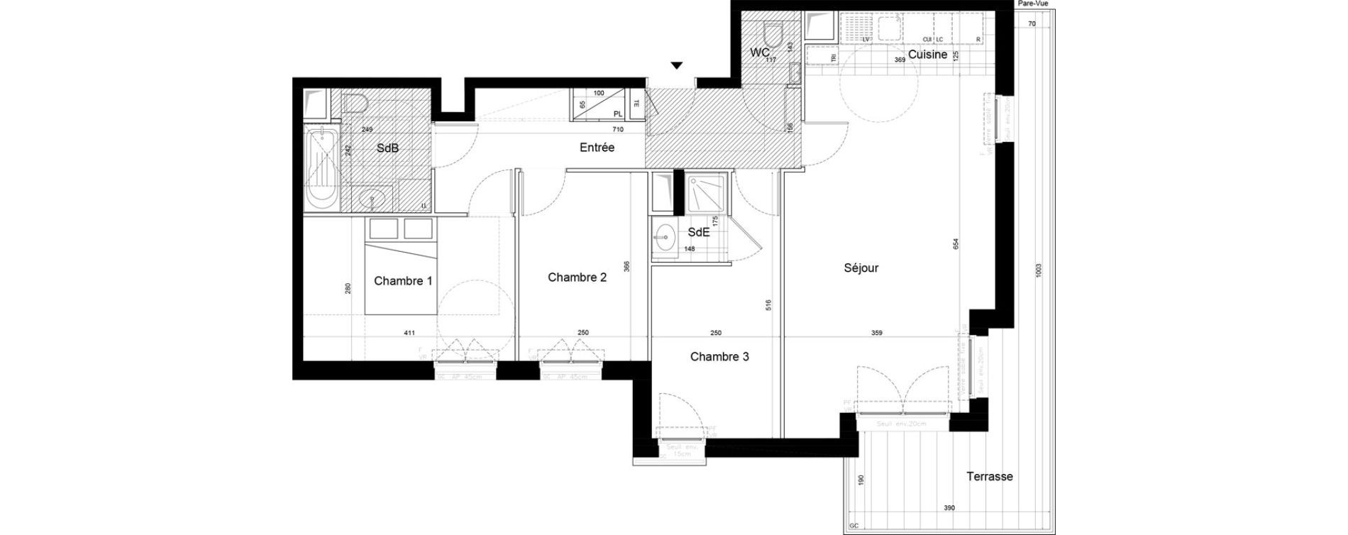 Appartement T4 de 81,47 m2 &agrave; Saint-Cloud Pasteur