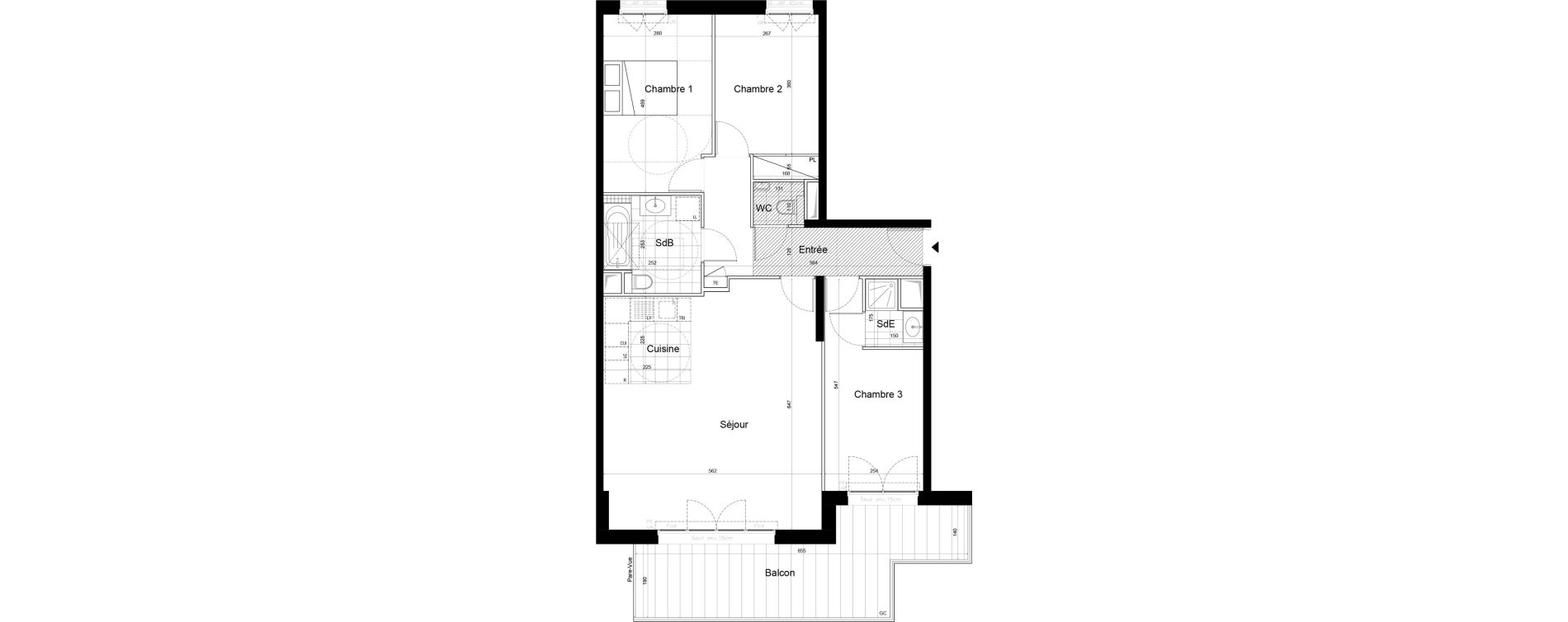 Appartement T4 de 87,72 m2 &agrave; Saint-Cloud Pasteur