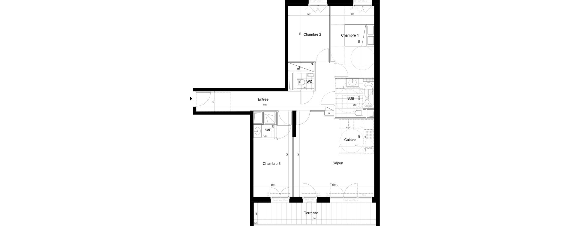 Appartement T4 de 83,88 m2 &agrave; Saint-Cloud Pasteur