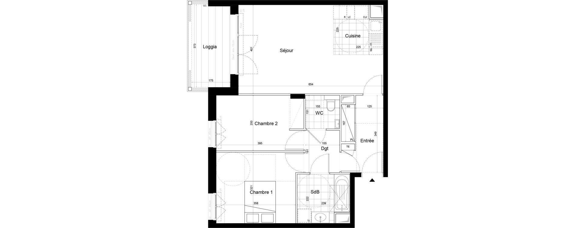 Appartement T3 de 63,72 m2 &agrave; Saint-Cloud Pasteur