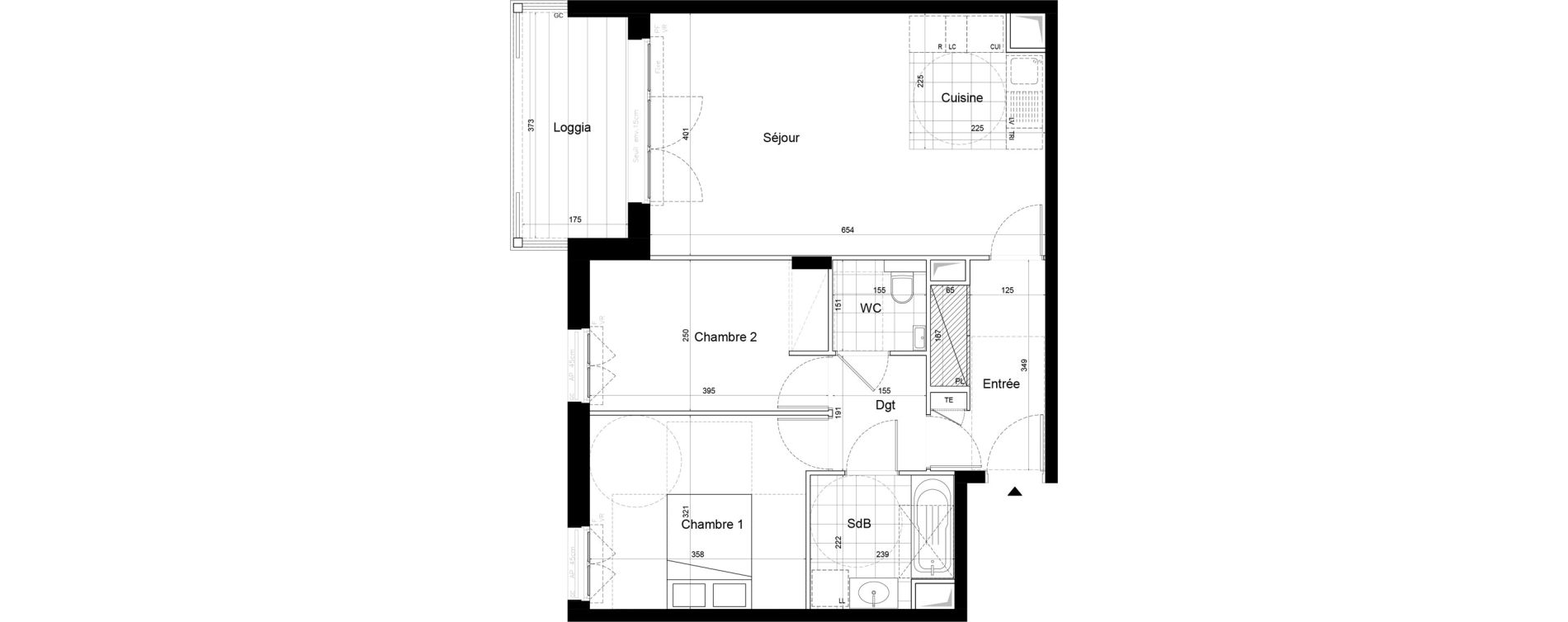 Appartement T3 de 63,72 m2 &agrave; Saint-Cloud Pasteur