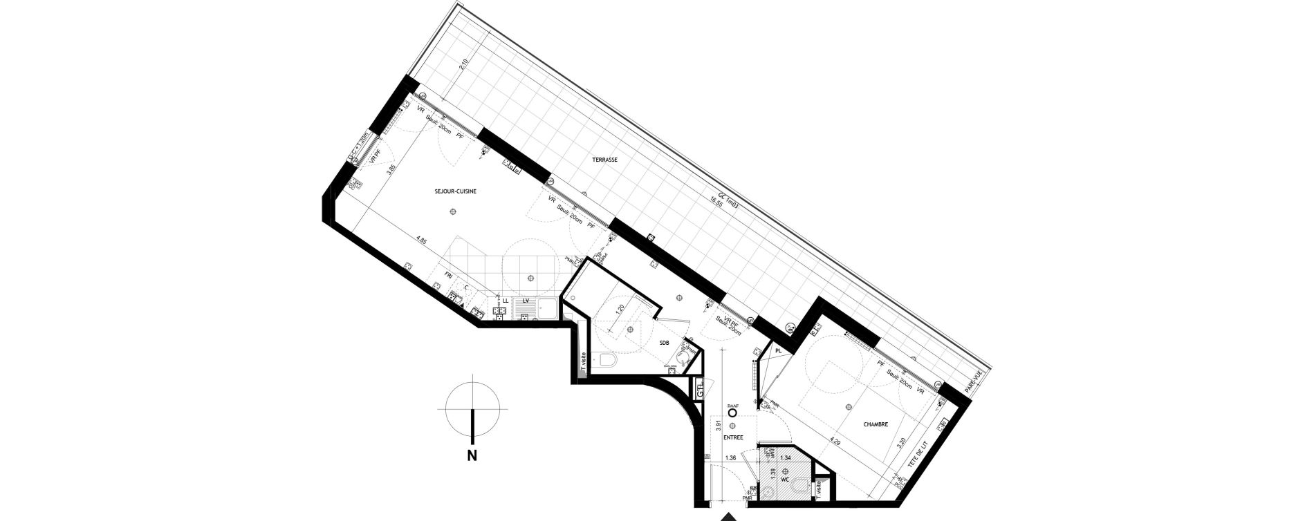 Appartement T2 de 55,85 m2 &agrave; Saint-Cloud Centre