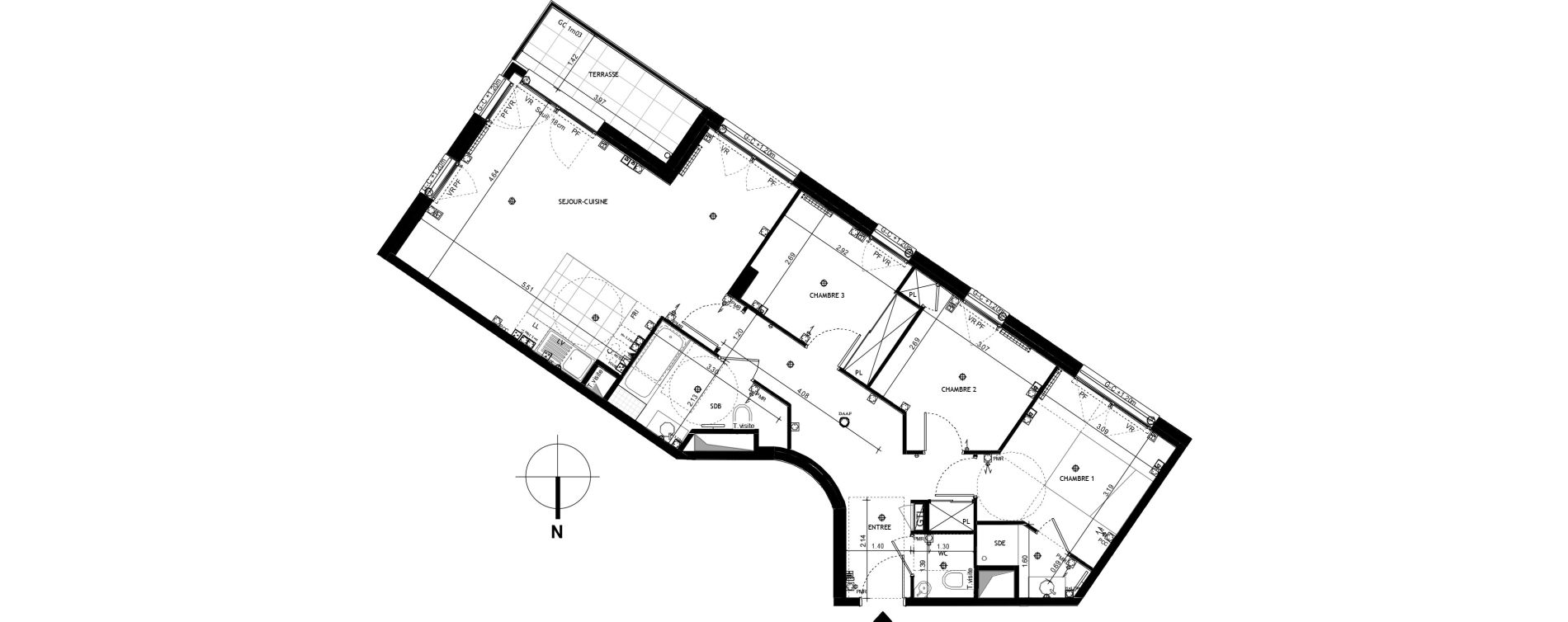 Appartement T4 de 82,90 m2 &agrave; Saint-Cloud Centre