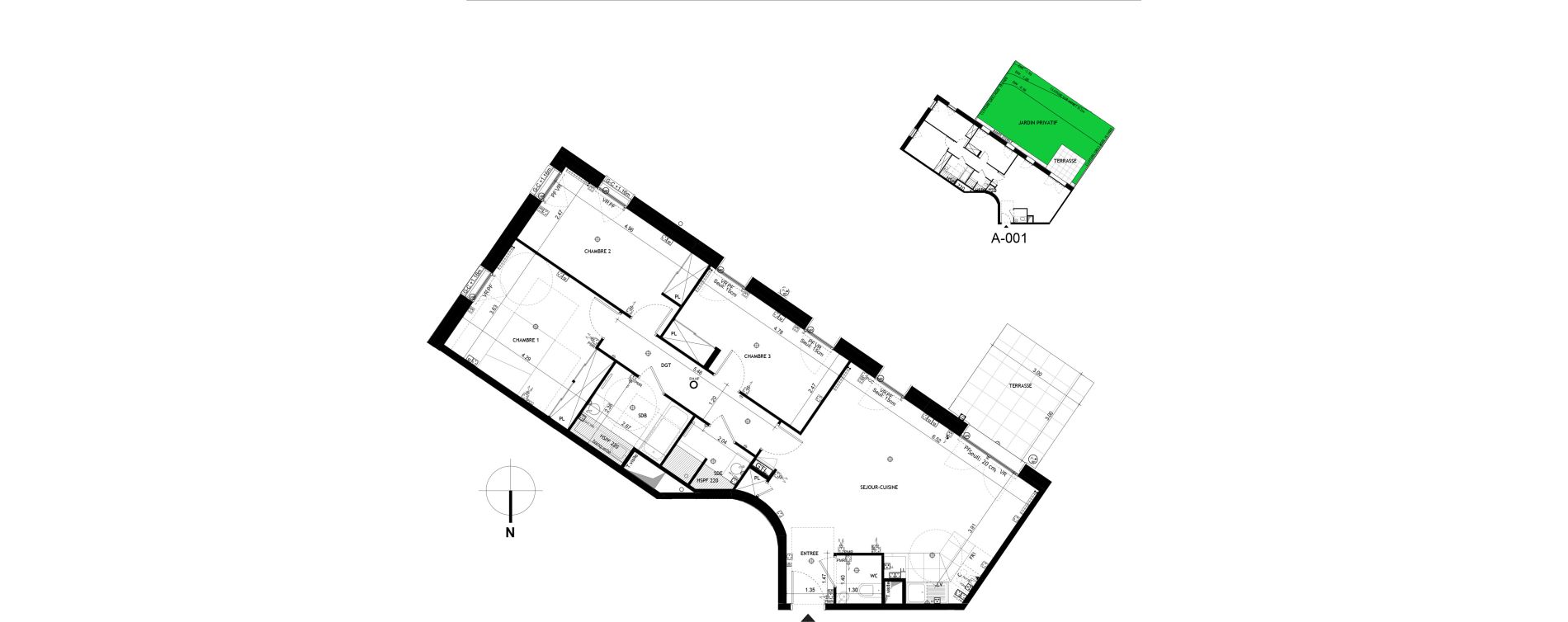 Appartement T4 de 89,52 m2 &agrave; Saint-Cloud Centre