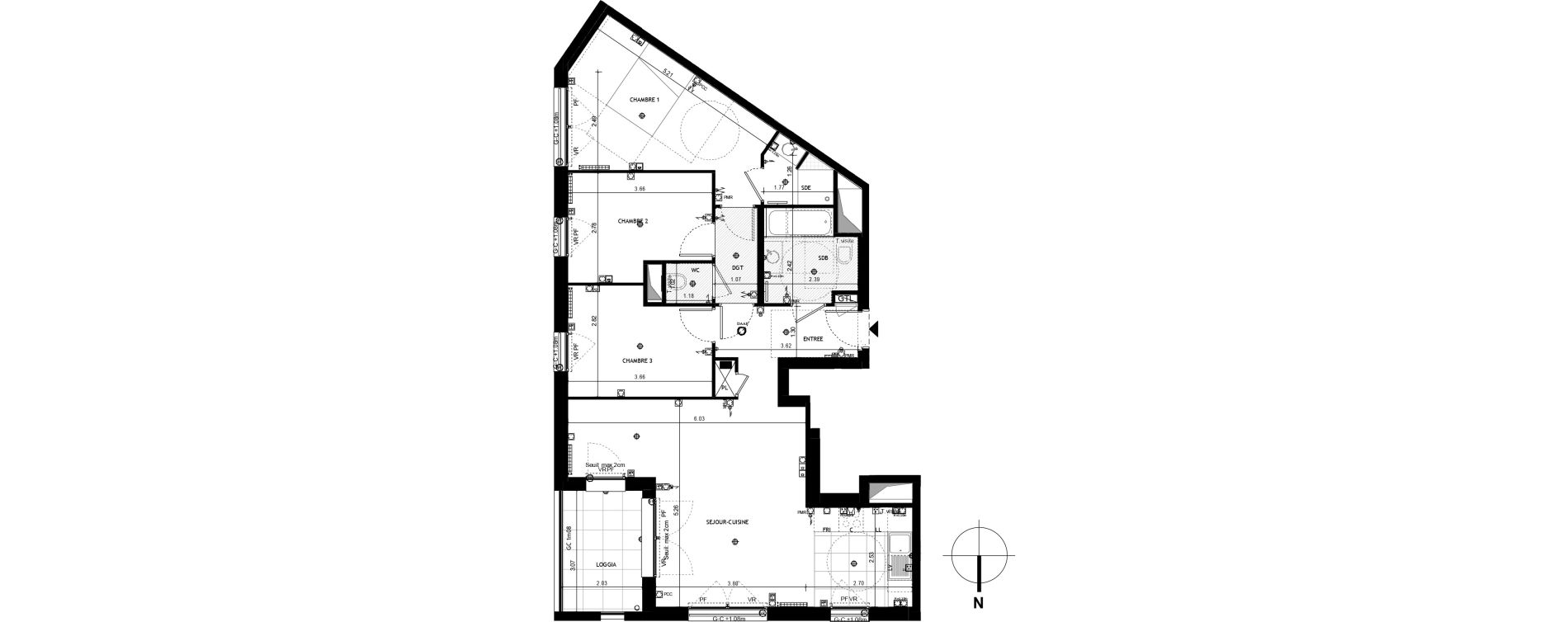 Appartement T4 de 82,65 m2 &agrave; Saint-Cloud Centre