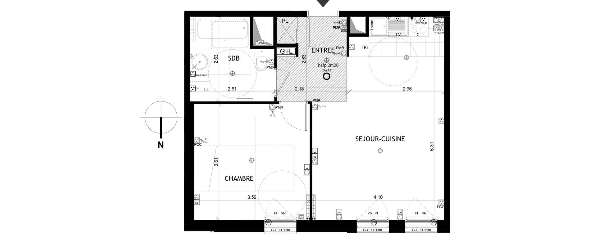 Appartement T2 de 47,01 m2 &agrave; Saint-Cloud Centre