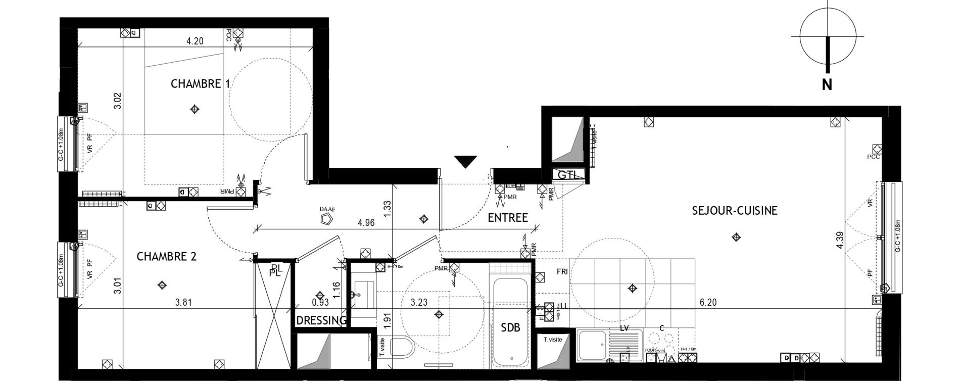 Appartement T3 de 62,58 m2 &agrave; Saint-Cloud Centre