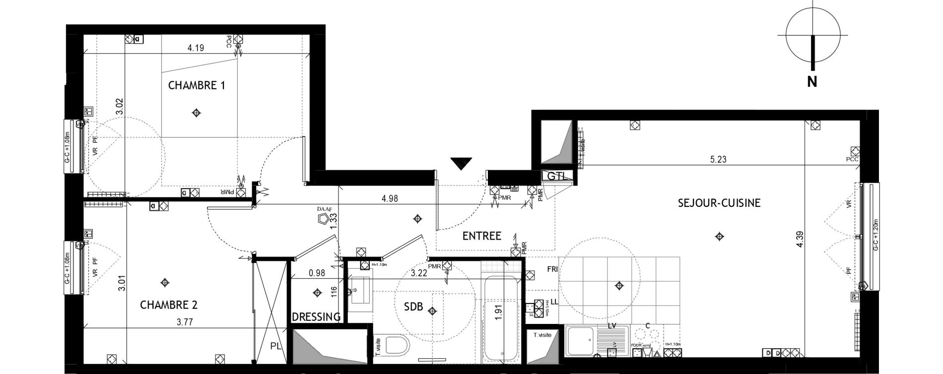 Appartement T3 de 62,50 m2 &agrave; Saint-Cloud Centre