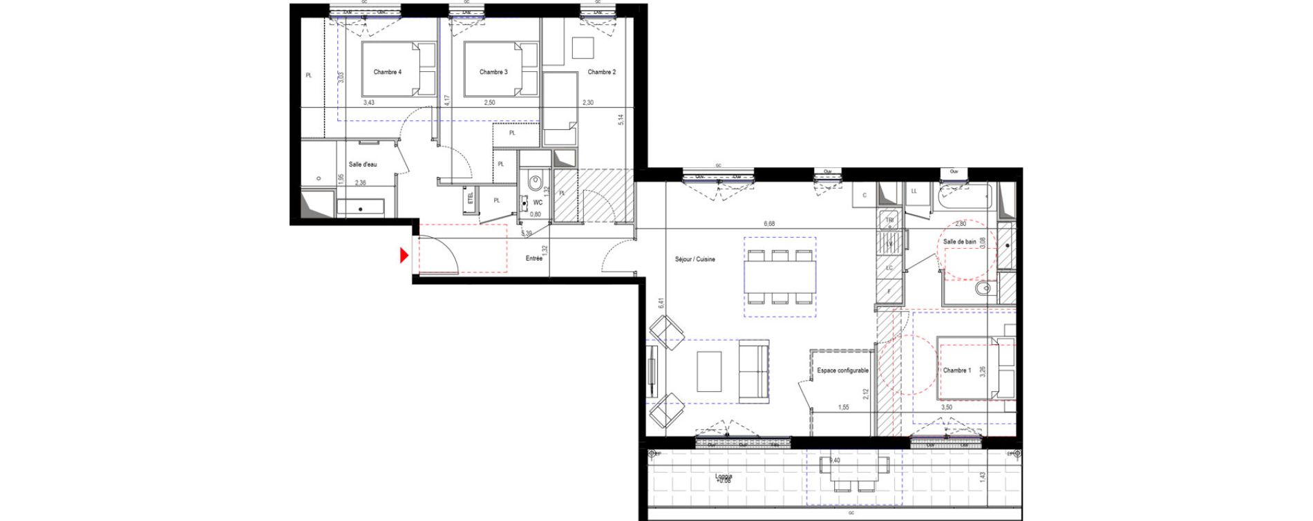 Appartement T5 de 105,64 m2 &agrave; Sceaux Robinson