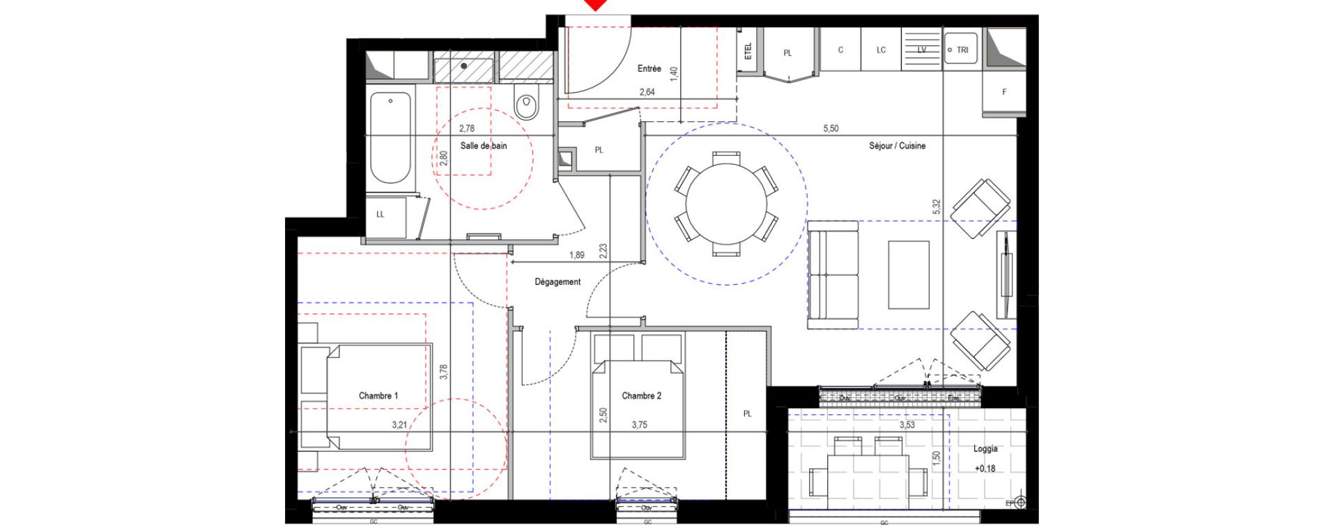 Appartement T3 de 61,62 m2 &agrave; Sceaux Robinson