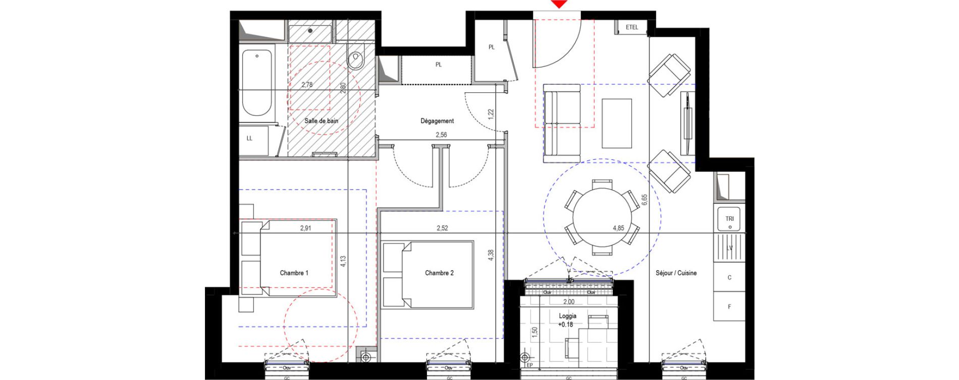 Appartement T3 de 60,50 m2 &agrave; Sceaux Robinson