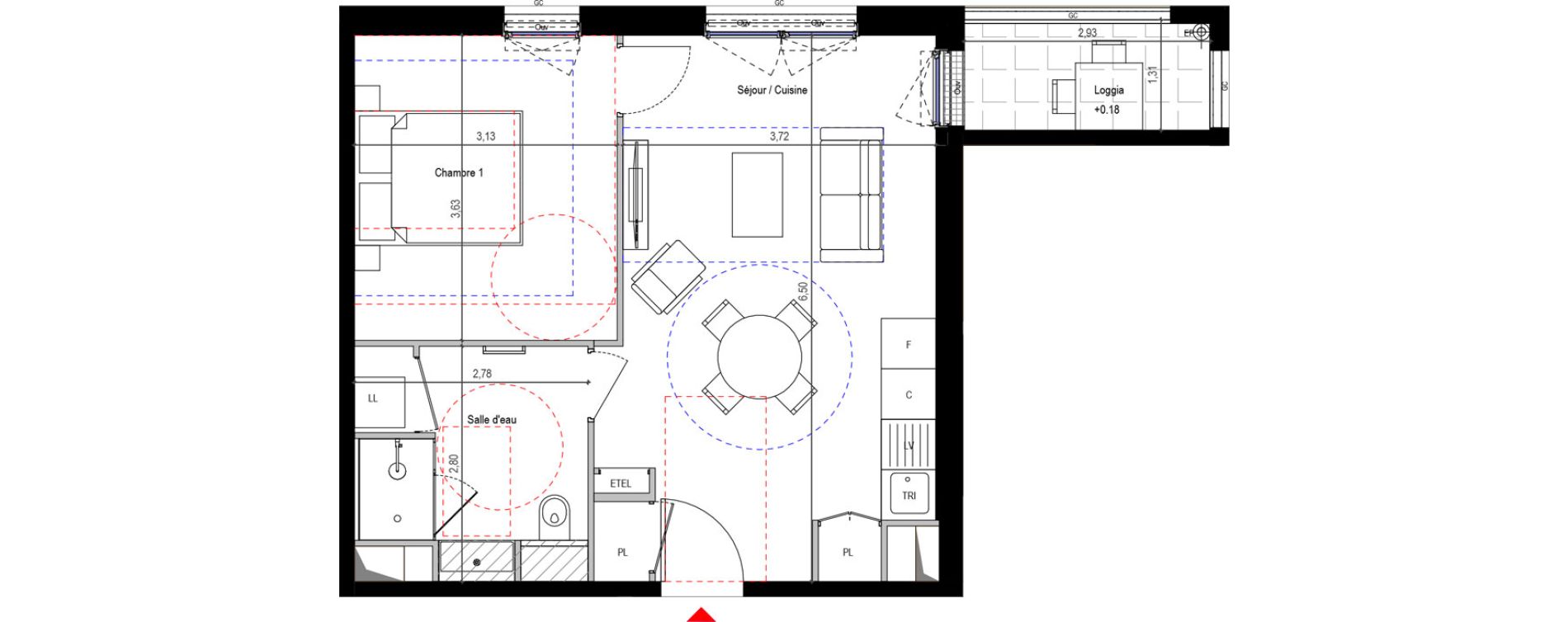 Appartement T2 de 42,83 m2 &agrave; Sceaux Robinson