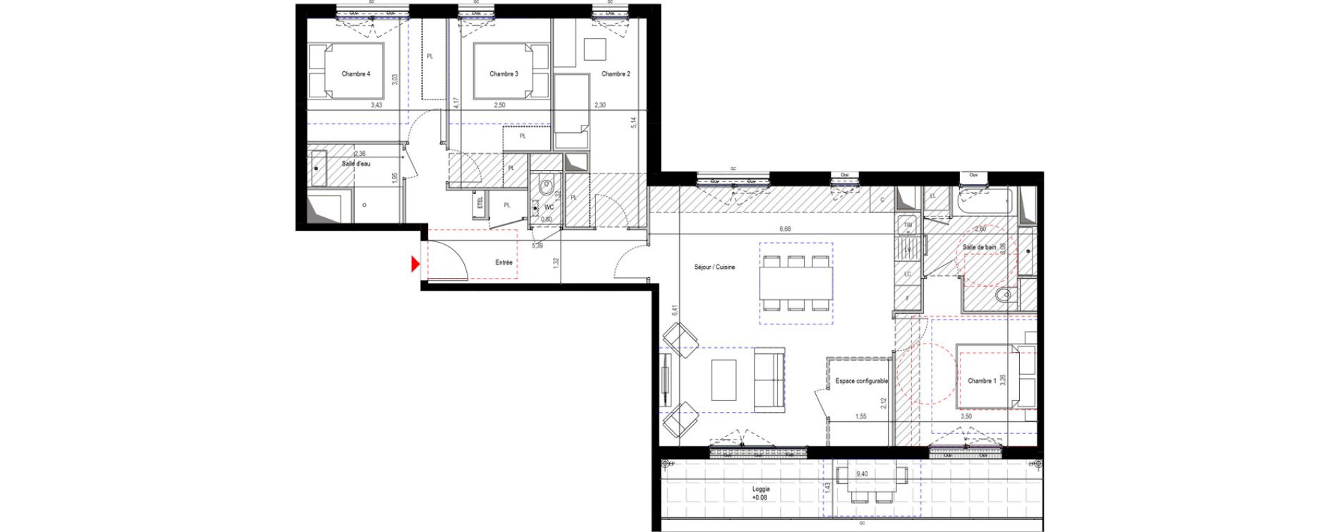 Appartement T5 de 105,27 m2 &agrave; Sceaux Robinson