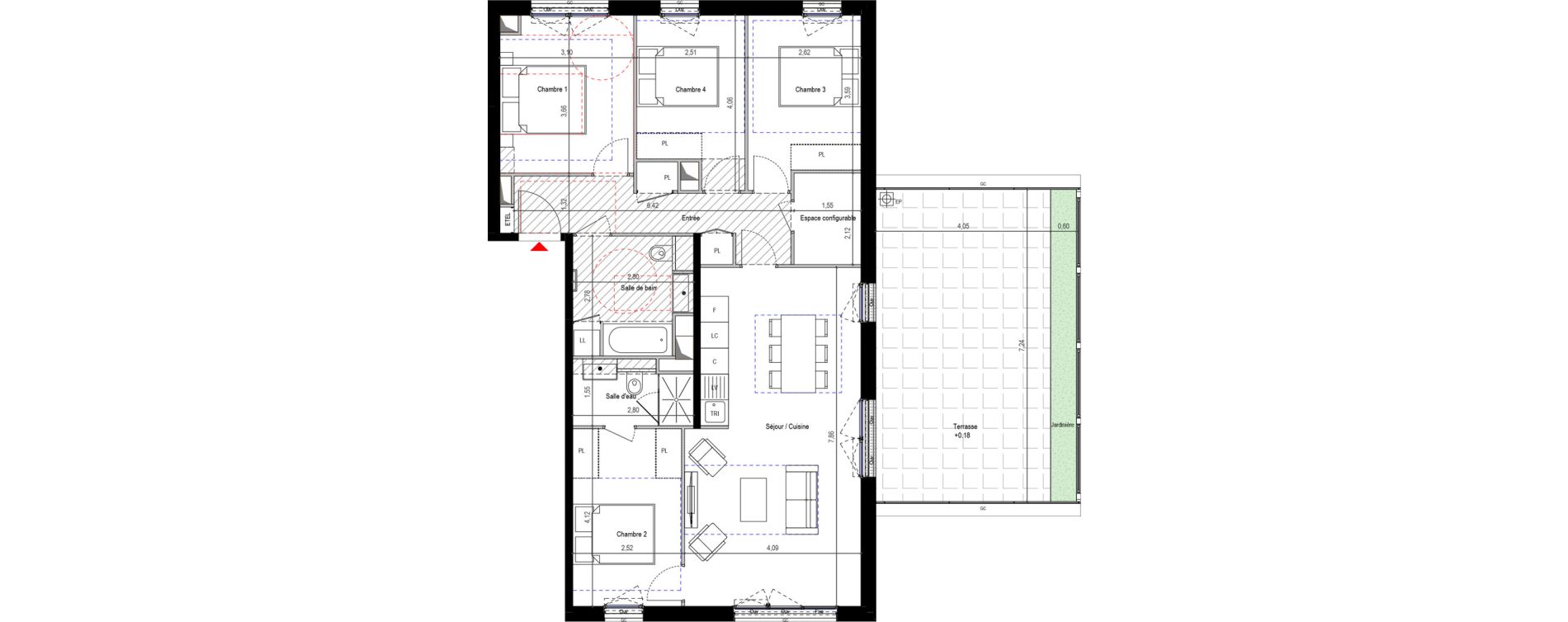 Appartement T5 de 94,66 m2 &agrave; Sceaux Robinson