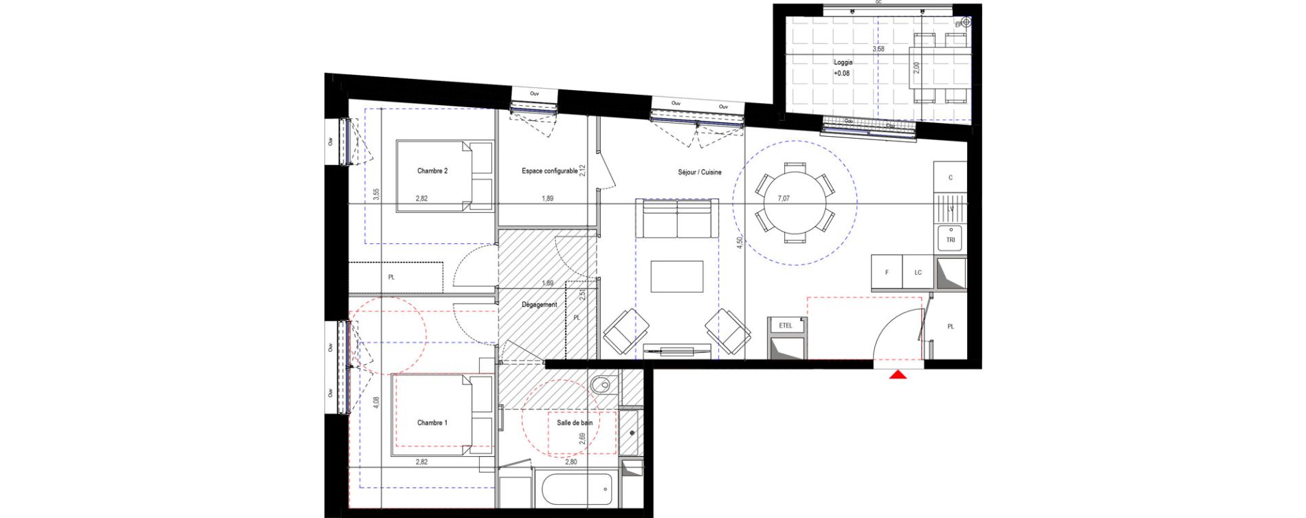 Appartement T3 de 68,01 m2 &agrave; Sceaux Robinson