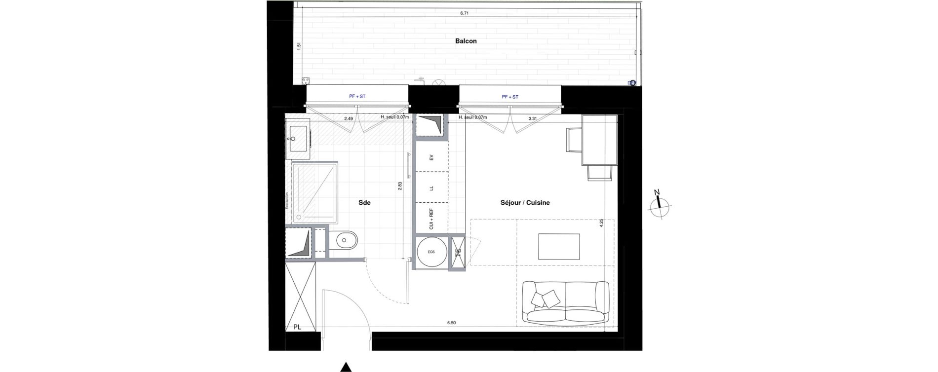 Appartement T1 de 26,33 m2 &agrave; Sceaux Centre