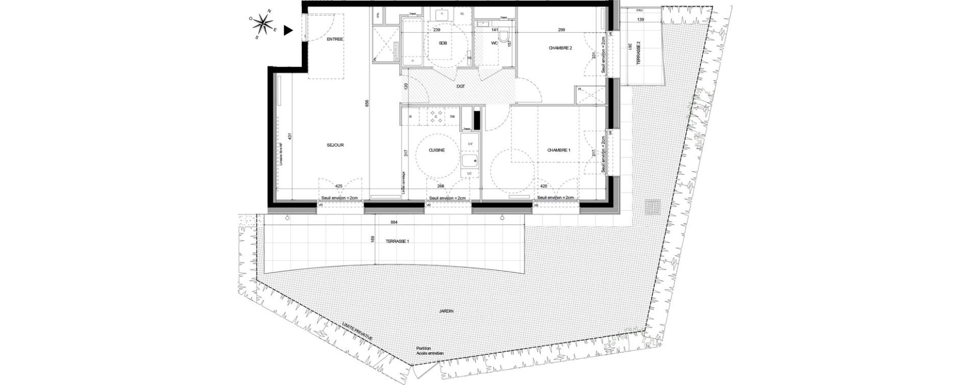 Appartement T3 de 67,00 m2 &agrave; Sceaux Sceaux robinson