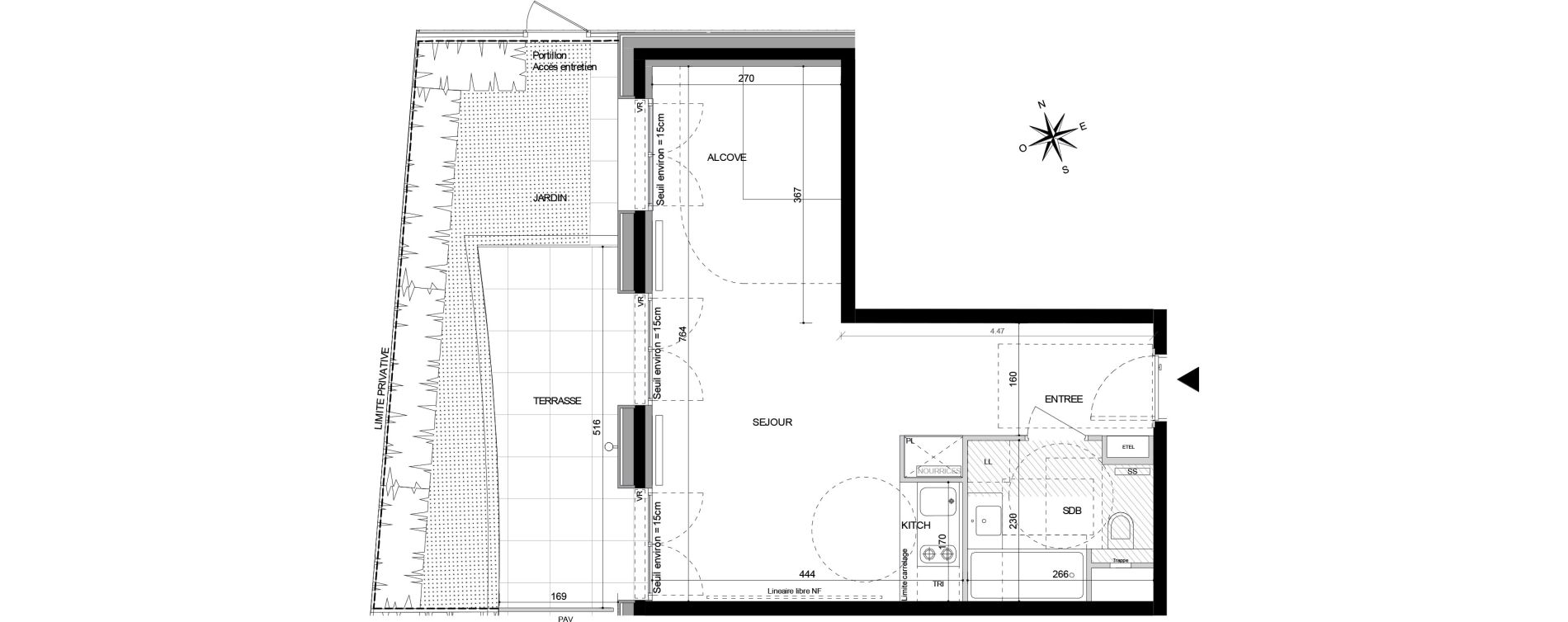 Appartement T1 bis de 37,20 m2 &agrave; Sceaux Sceaux robinson