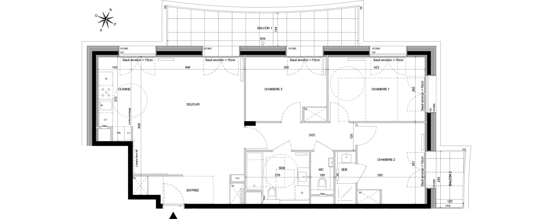 Appartement T4 de 83,80 m2 &agrave; Sceaux Sceaux robinson