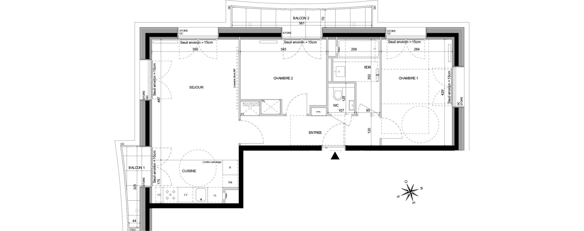 Appartement T3 de 57,40 m2 &agrave; Sceaux Sceaux robinson