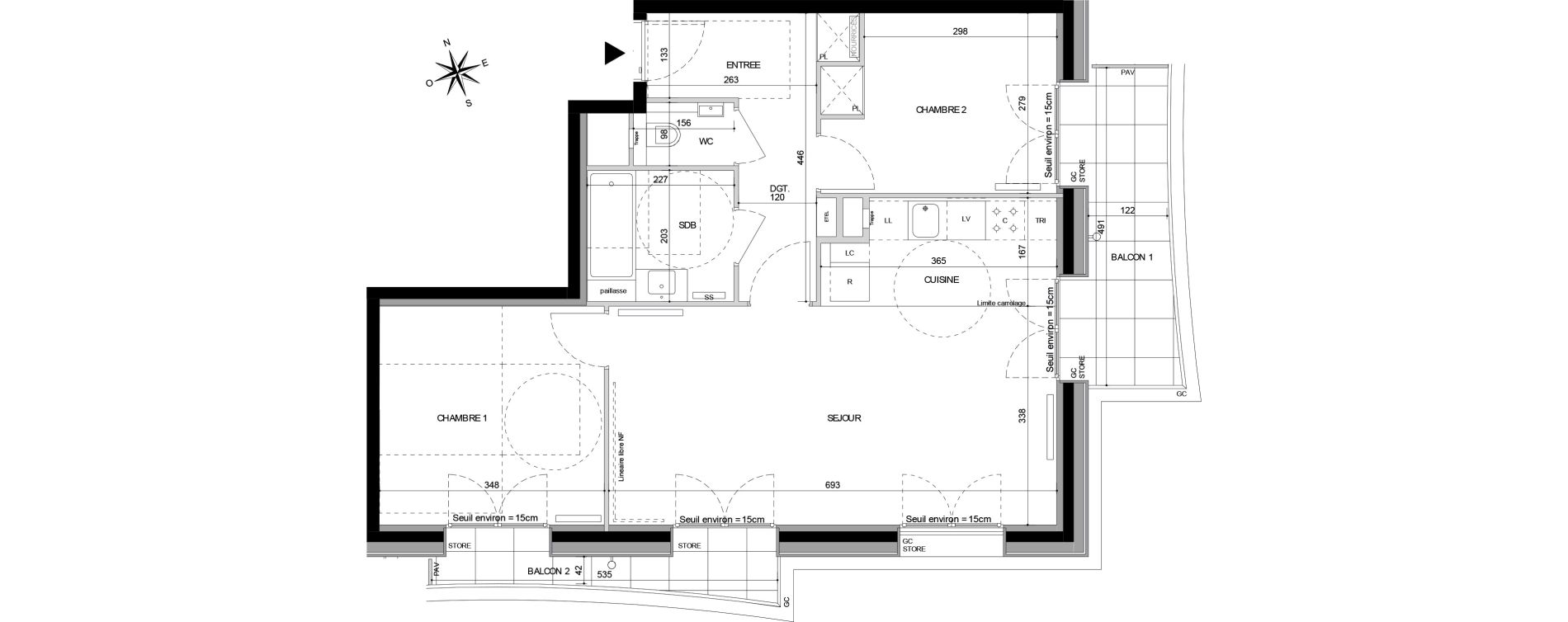 Appartement T3 de 64,40 m2 &agrave; Sceaux Sceaux robinson