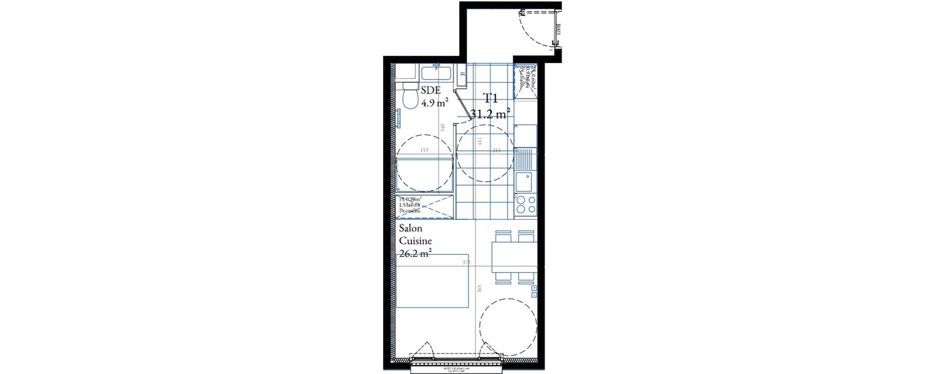 Studio de 31,20 m2 &agrave; Sceaux Centre