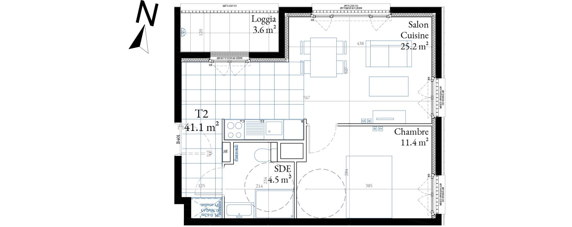 Appartement T2 de 41,10 m2 &agrave; Sceaux Centre