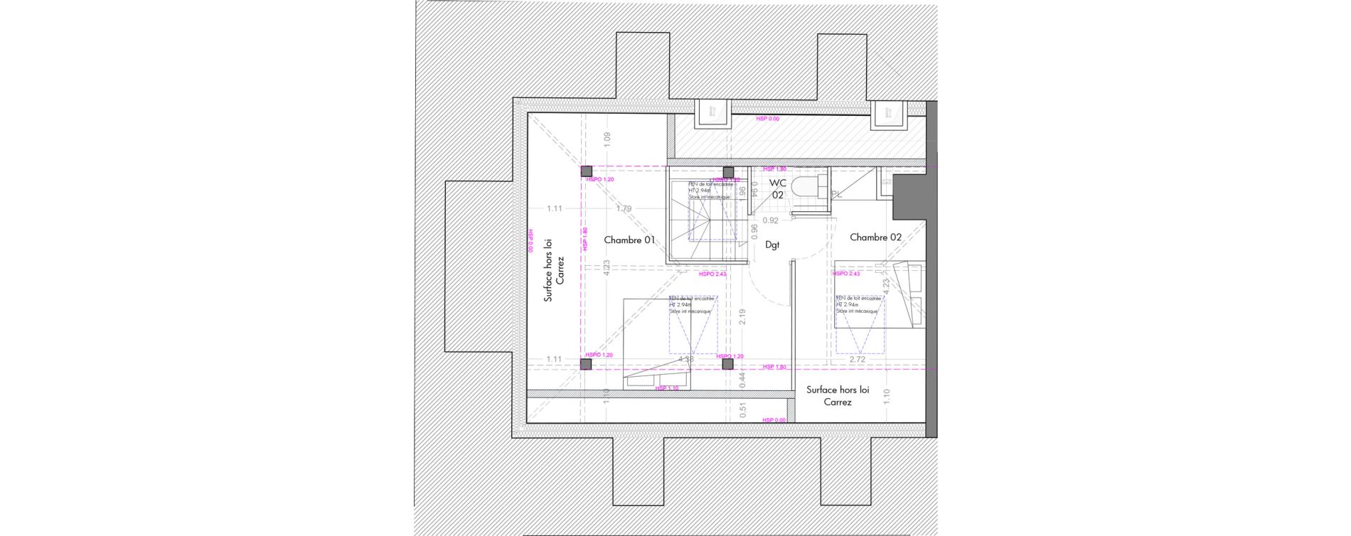 Duplex T3 de 70,53 m2 &agrave; Sceaux Musiciens - roosevelt