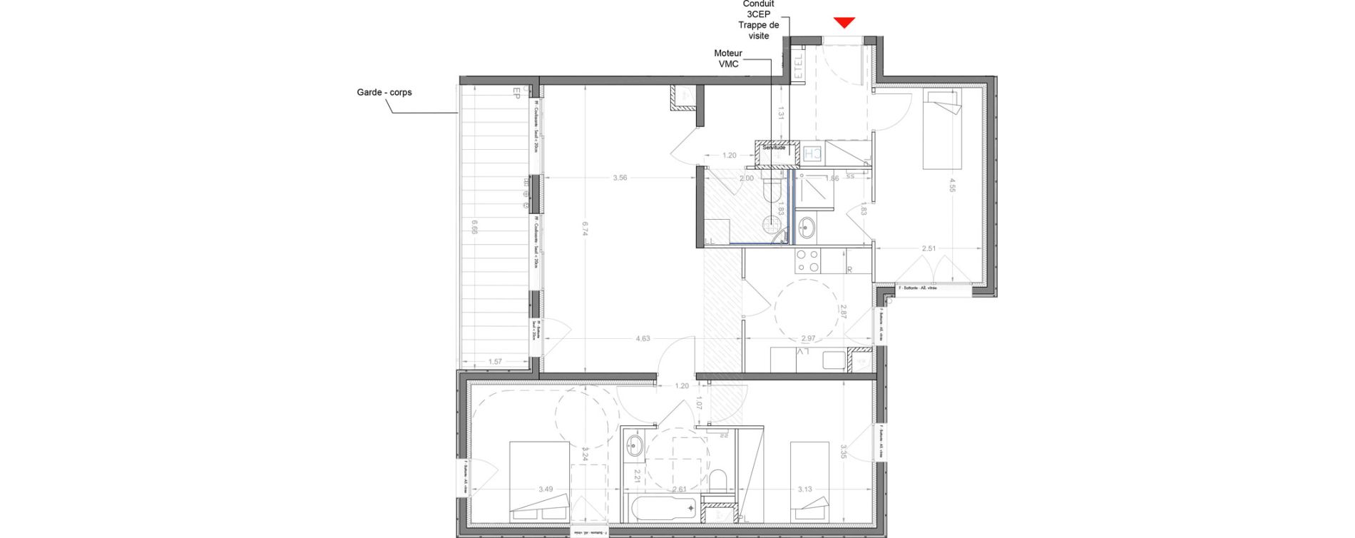 Appartement T4 de 91,62 m2 &agrave; Sceaux Musiciens - roosevelt