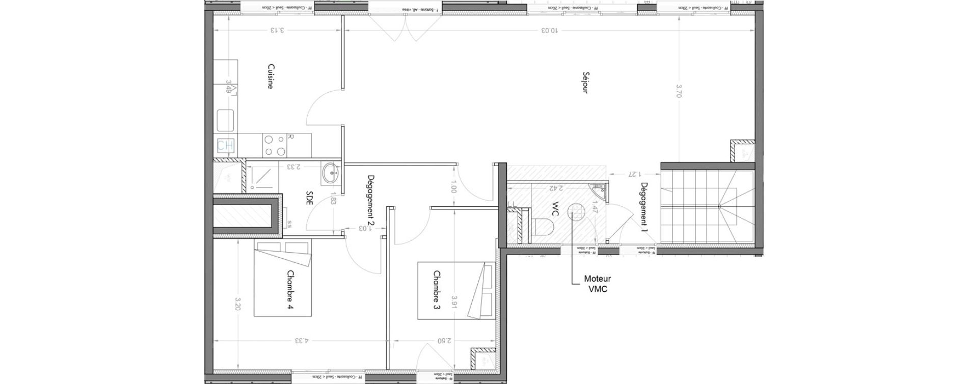 Duplex T5 de 123,26 m2 &agrave; Sceaux Musiciens - roosevelt