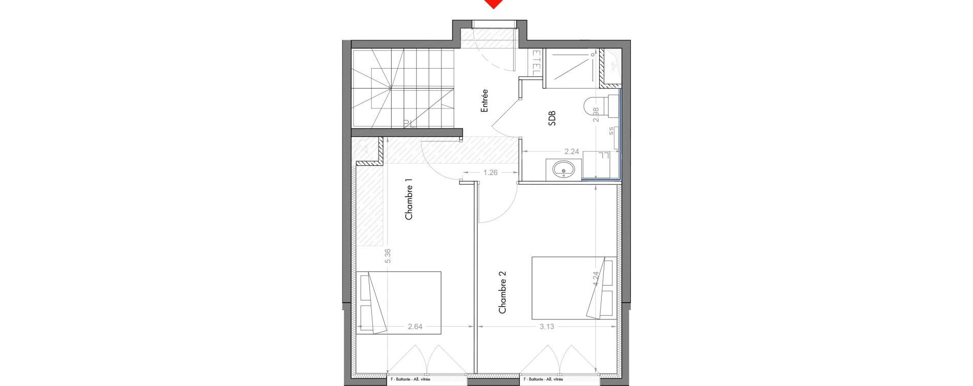 Duplex T4 de 124,15 m2 &agrave; Sceaux Musiciens - roosevelt