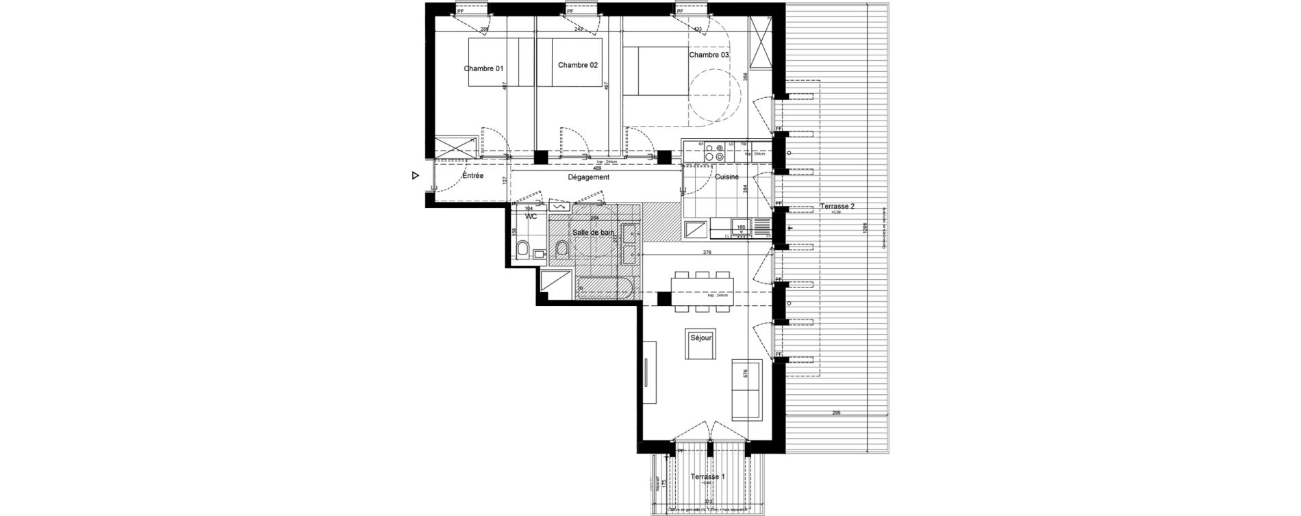 Appartement T4 de 84,00 m2 &agrave; Sceaux Musiciens - roosevelt