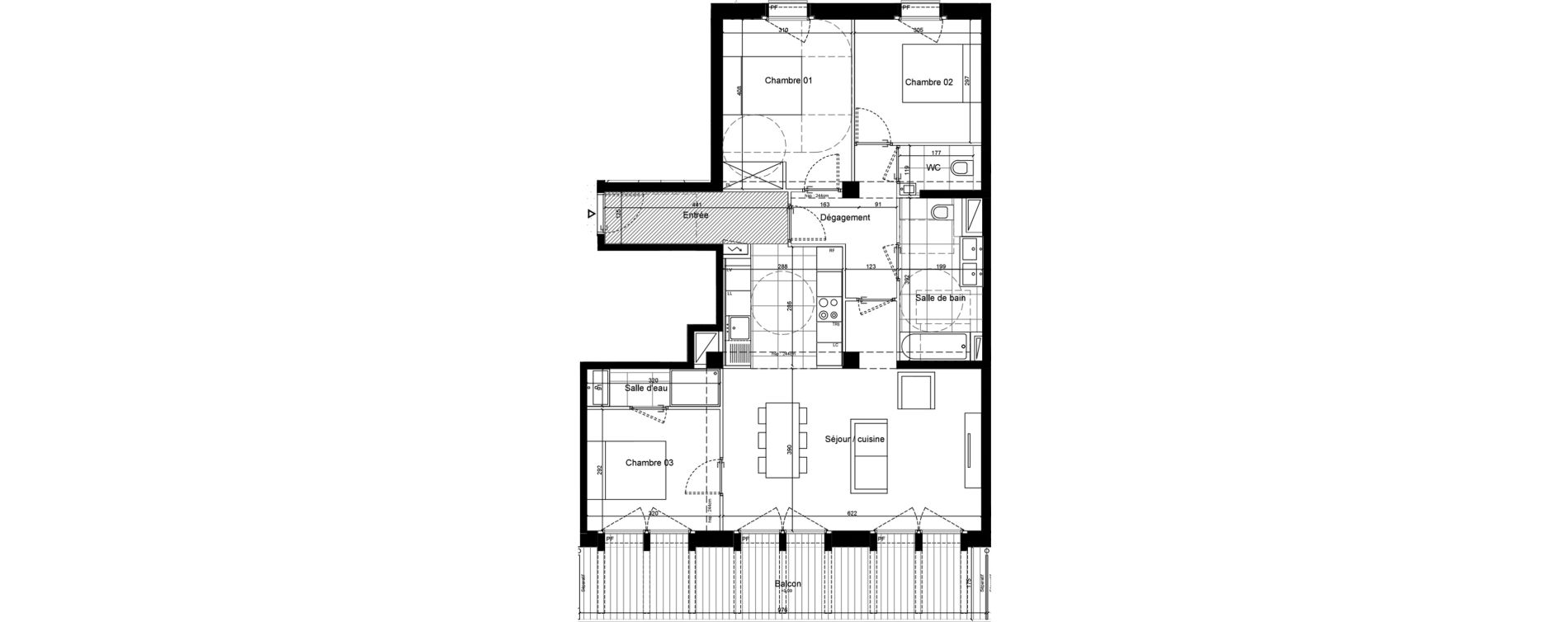 Appartement T4 de 88,50 m2 &agrave; Sceaux Musiciens - roosevelt