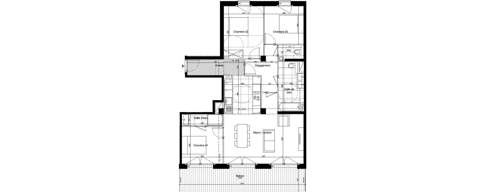 Appartement T4 de 88,30 m2 &agrave; Sceaux Musiciens - roosevelt