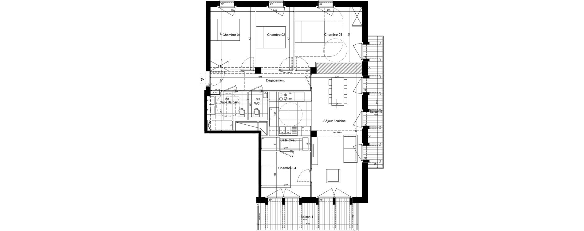 Appartement T5 de 101,10 m2 &agrave; Sceaux Musiciens - roosevelt