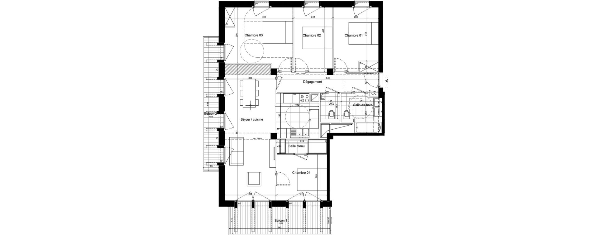 Appartement T5 de 100,70 m2 &agrave; Sceaux Musiciens - roosevelt