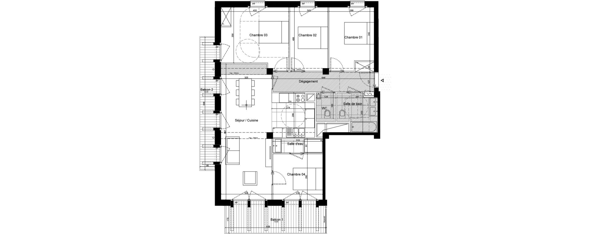 Appartement T5 de 100,70 m2 &agrave; Sceaux Musiciens - roosevelt