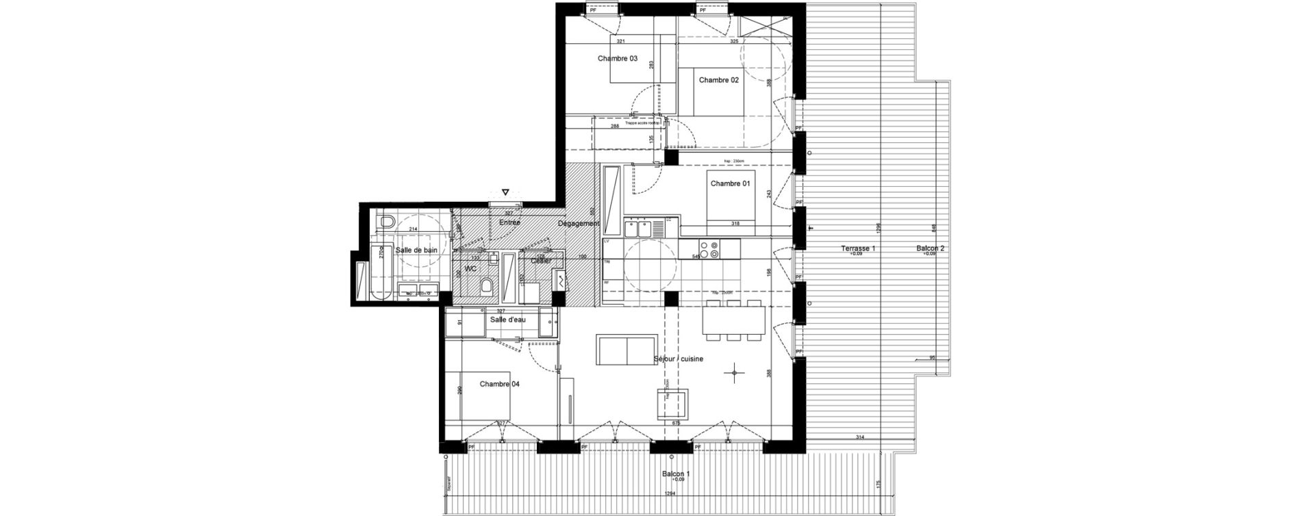 Appartement T5 de 104,20 m2 &agrave; Sceaux Musiciens - roosevelt